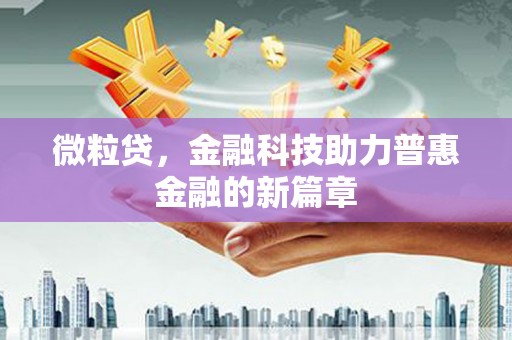 漯河微粒贷，金融科技助力普惠金融的新篇章