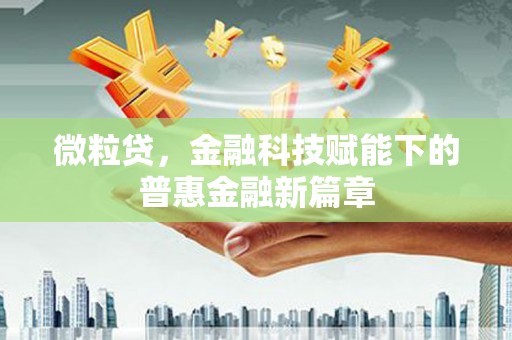 漯河微粒贷，金融科技赋能下的普惠金融新篇章