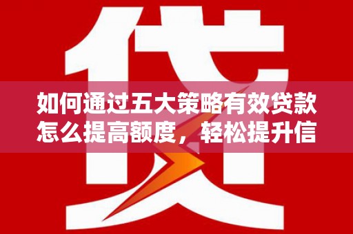 漯河如何通过五大策略有效贷款怎么提高额度，轻松提升信用价值
