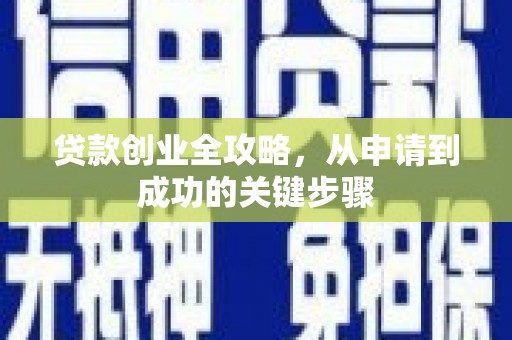 漯河贷款创业全攻略，从申请到成功的关键步骤