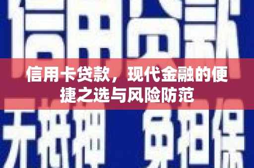 漯河信用卡贷款，现代金融的便捷之选与风险防范