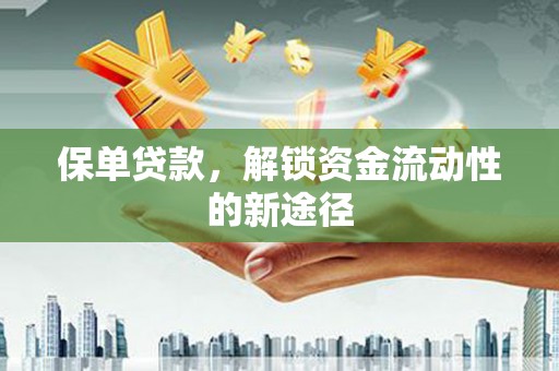 漯河保单贷款，解锁资金流动性的新途径