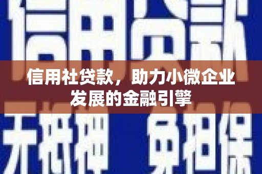 漯河信用社贷款，助力小微企业发展的金融引擎