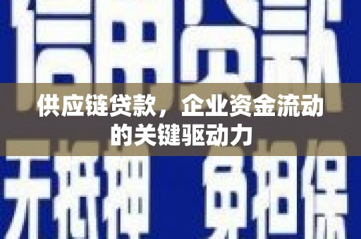 漯河供应链贷款，企业资金流动的关键驱动力
