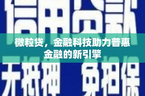 漯河微粒贷，金融科技助力普惠金融的新引擎