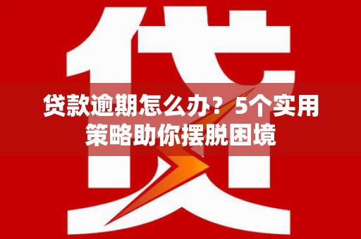 漯河贷款逾期怎么办？5个实用策略助你摆脱困境