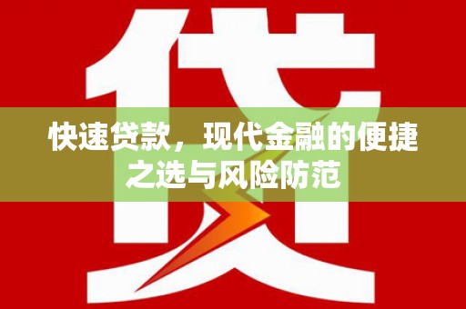 漯河快速贷款，现代金融的便捷之选与风险防范