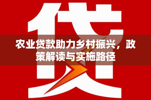 漯河农业贷款助力乡村振兴，政策解读与实施路径