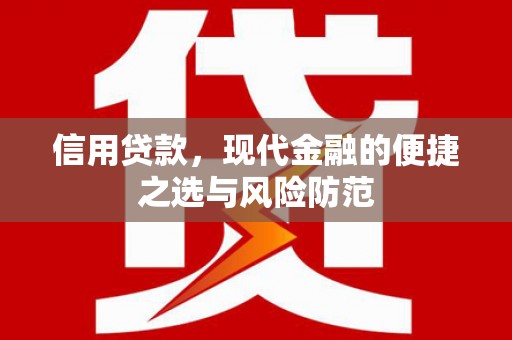 漯河信用贷款，现代金融的便捷之选与风险防范