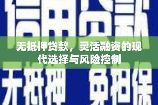 漯河无抵押贷款，灵活融资的现代选择与风险控制