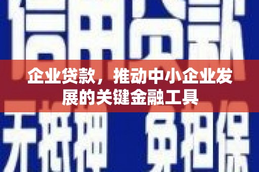 漯河企业贷款，推动中小企业发展的关键金融工具