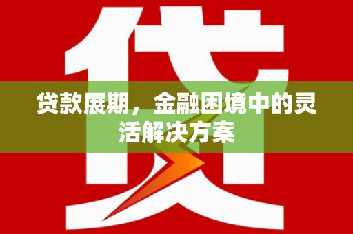 漯河贷款展期，金融困境中的灵活解决方案