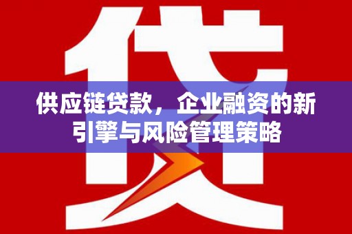 漯河供应链贷款，企业融资的新引擎与风险管理策略