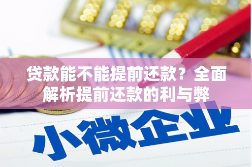 漯河贷款能不能提前还款？全面解析提前还款的利与弊